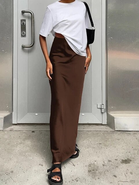 Our Satin Long skirt